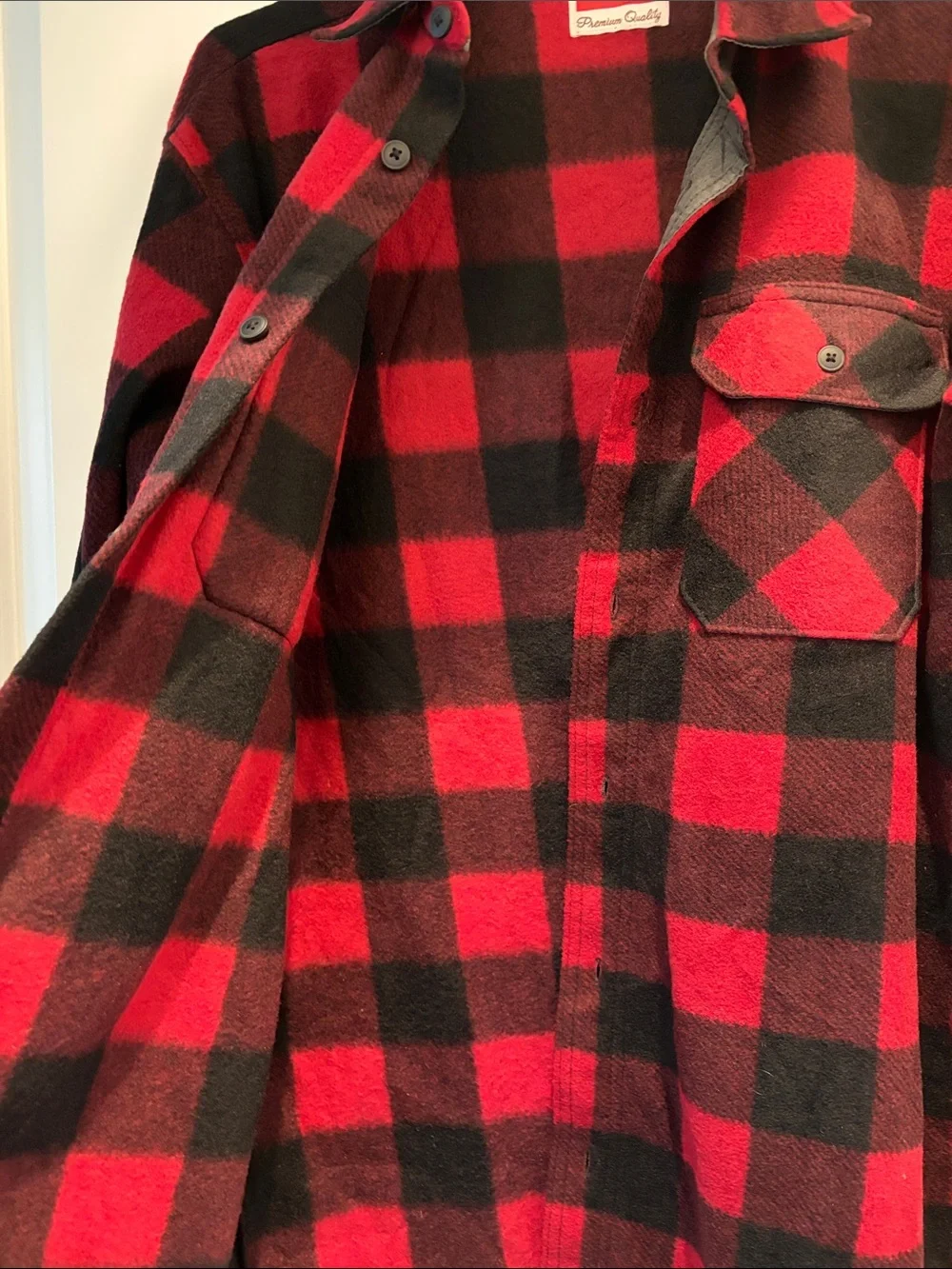 Wrangler Red and Black Plaid Lightweight Shirt Jacket